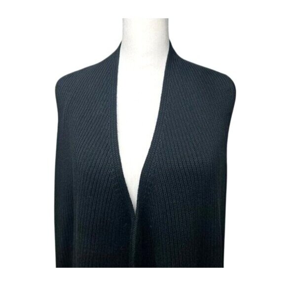 Anthropologie Splendid Juliet Black Ribbed Open Front Knit Vest X-Small - Picture 9 of 16